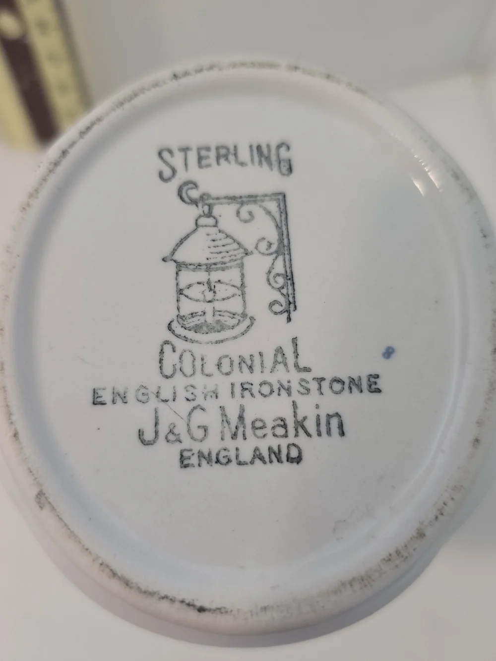 J&G Meakin Sterling Colonial Creamer Green Floral Ironstone England Vintage